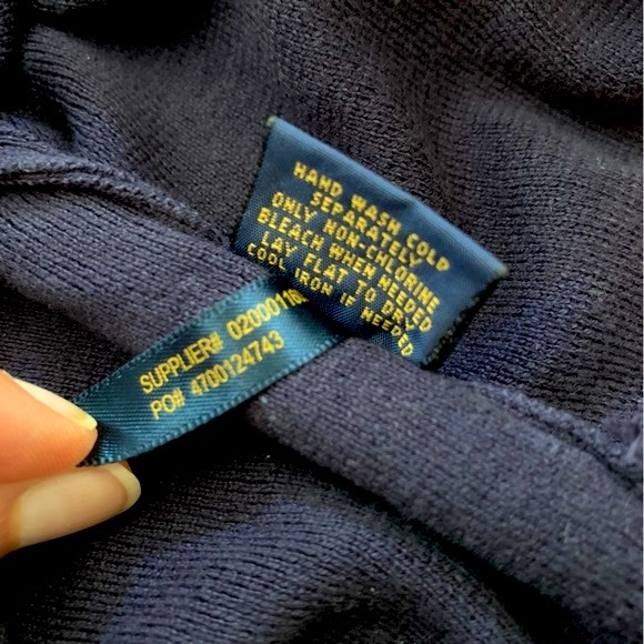 Vintage Polo Ralph Lauren Men’s Navy Blue Pima Cotton V-neck Sweater Size XL - Picture 5 of 5